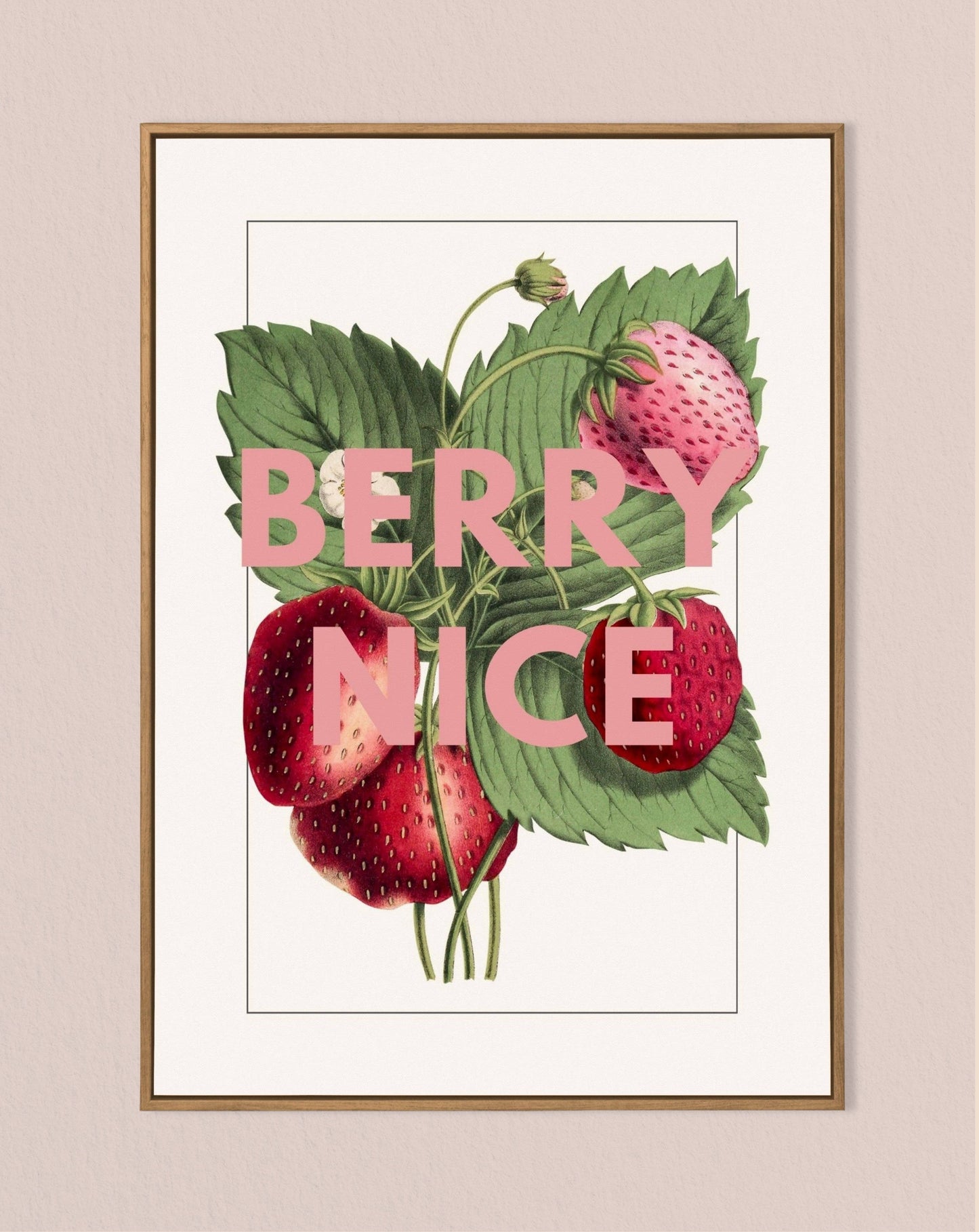 Berry Nice, Vintage Strawberry Illustration Print: A4