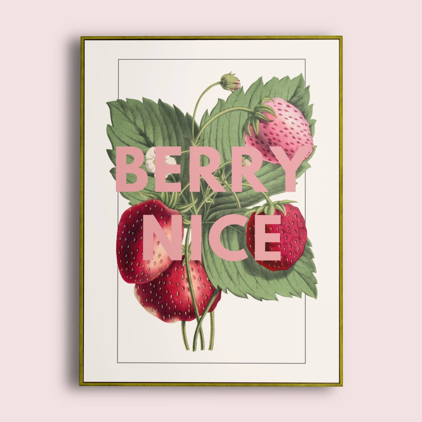 Berry Nice, Vintage Strawberry Illustration Print: A4