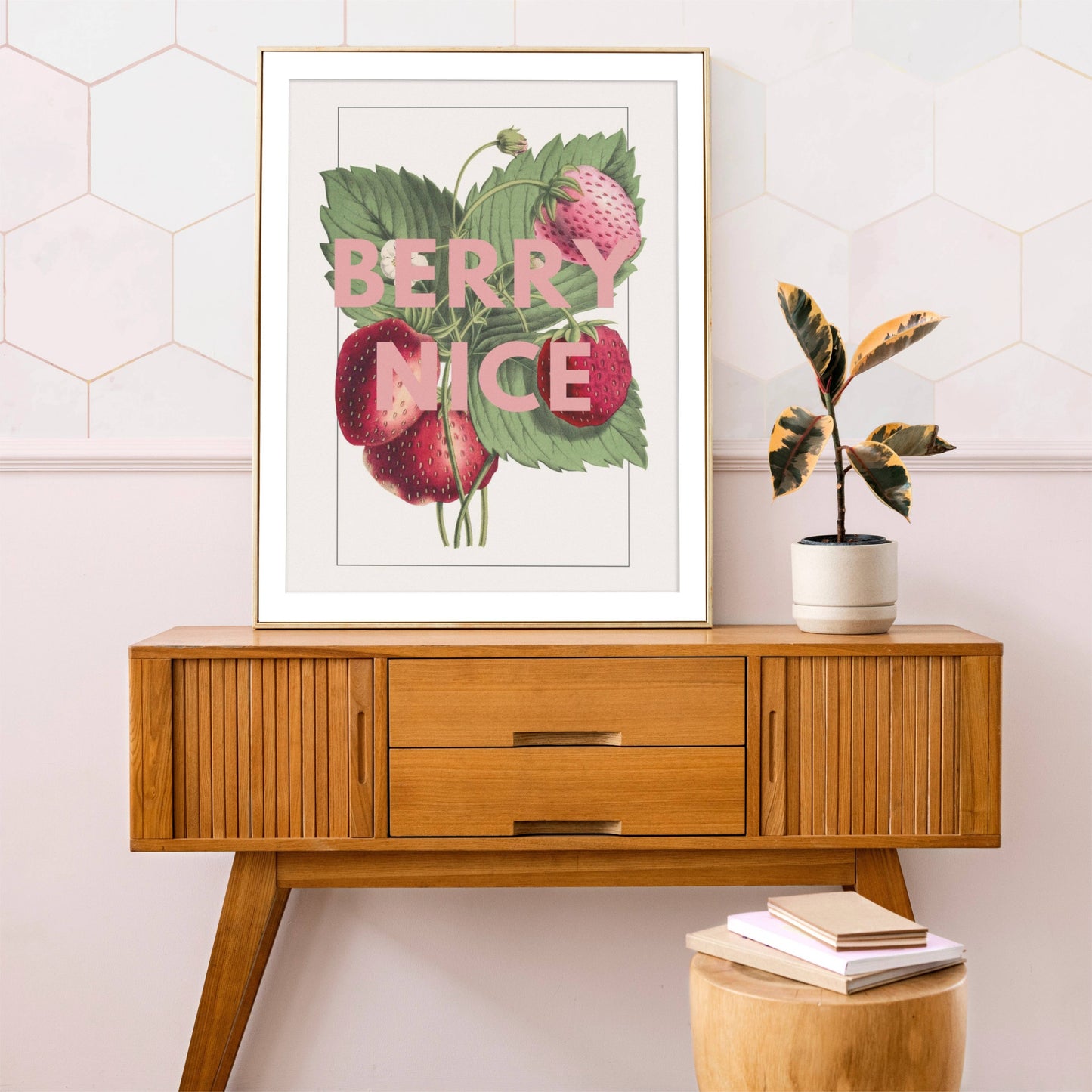 Berry Nice, Vintage Strawberry Illustration Print: A4