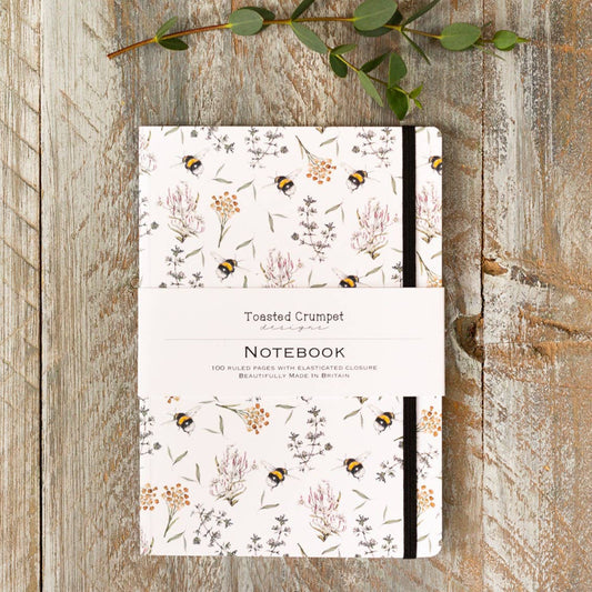 Bees & Honeysuckle A5 Lined Notebook